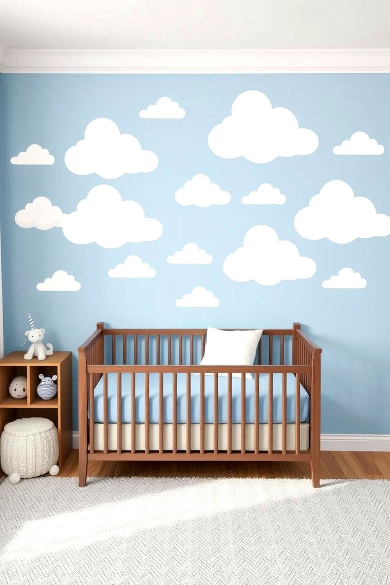 Cloud Themed Wall Decals for Customizable Decor - 25 Cloud Themed Nursery Ideas