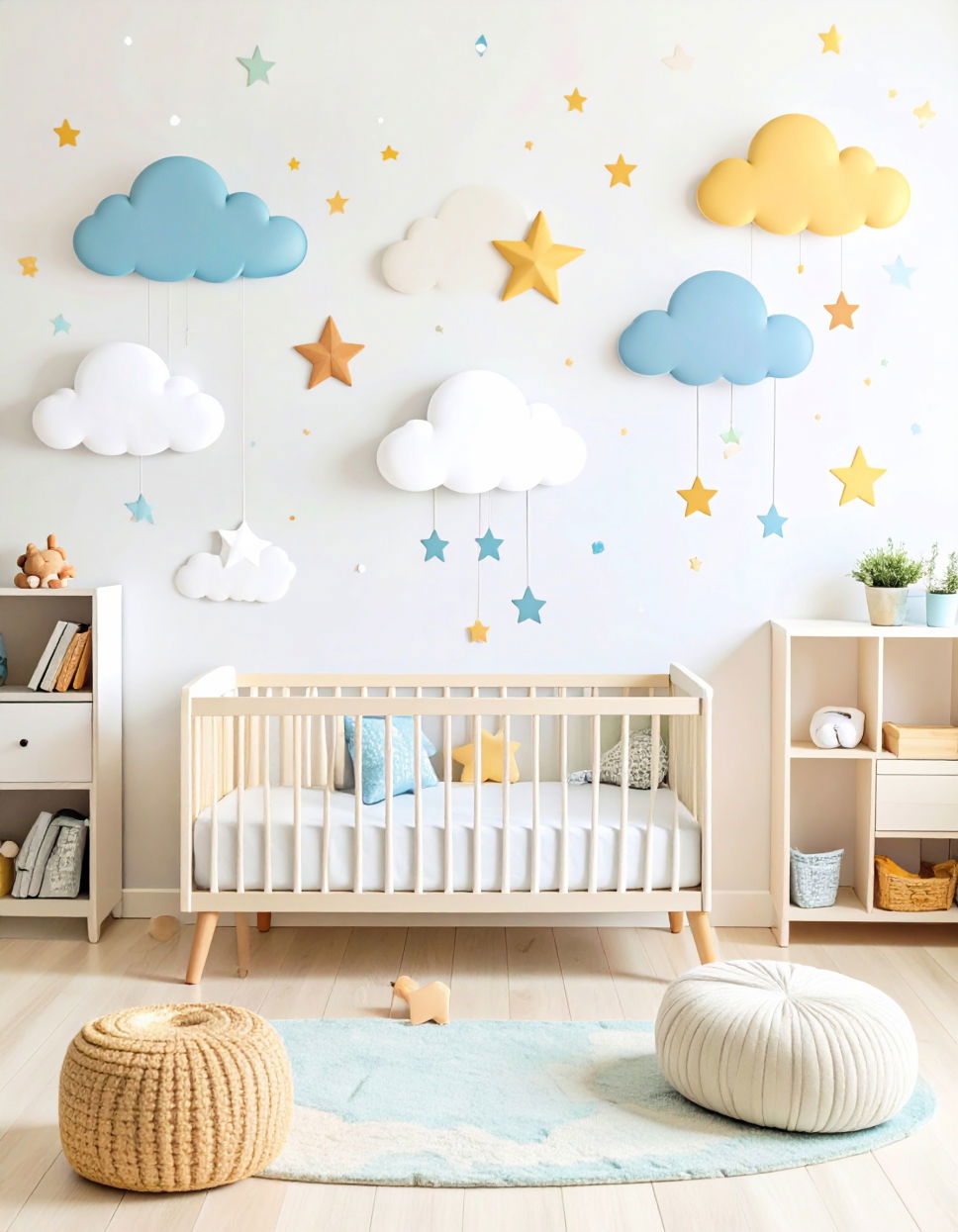 Cloud Themed Wall Stickers for Quick Room Transformation