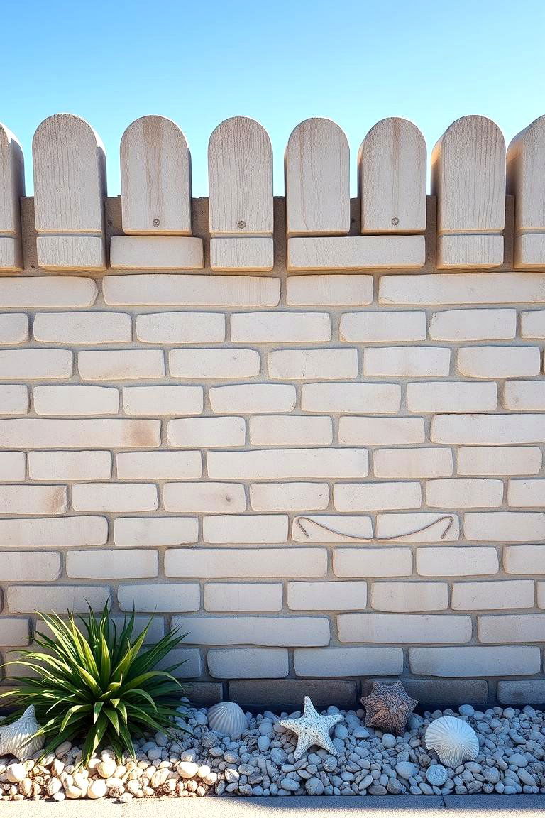 Coastal Inspired Brick Fence - 25 Front Yard Brick Fence Ideas