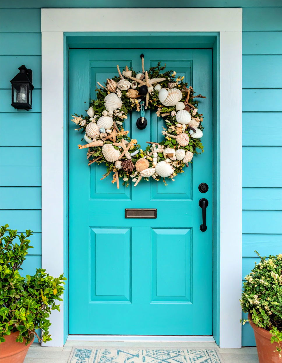 Coastal Inspired Turquoise Door Turquoise Front Door Ideas
