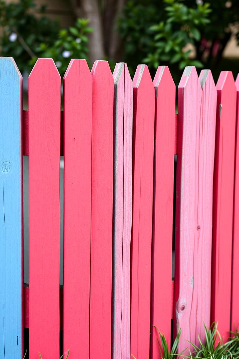 Colored Wooden Fence for a Pop of Personality - 25 Corner Fence Ideas