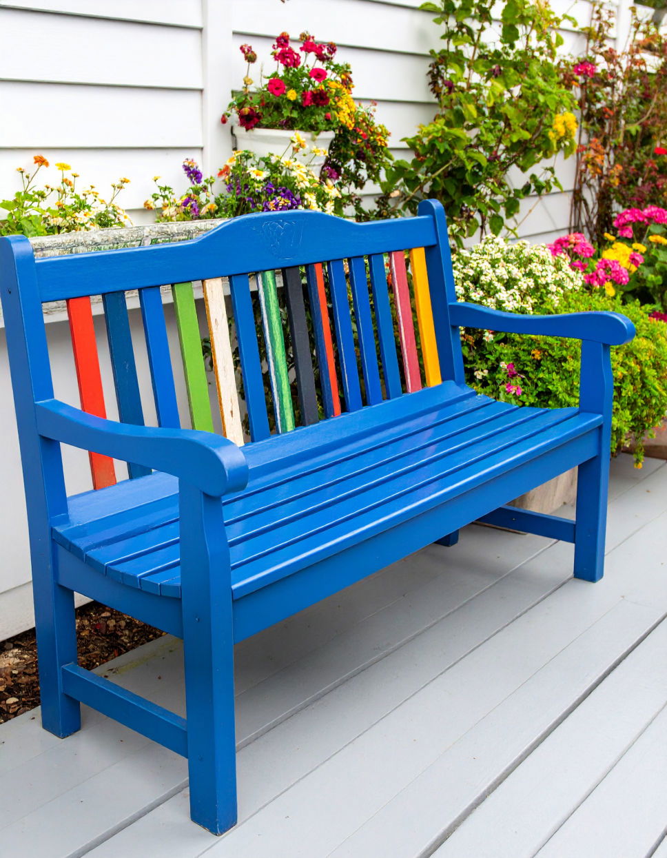 Colorful Bench for a Fun Porch
