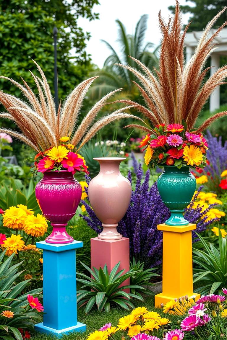 Colorful Garden Vases - 25 Garden Centerpiece Ideas