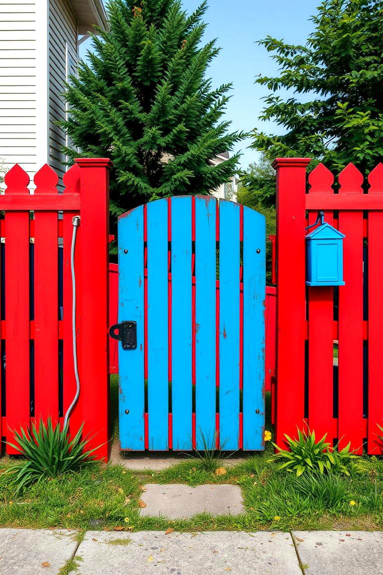 Colorful Gate for a Fun Creative Entrance - 25 Fence Gate Ideas