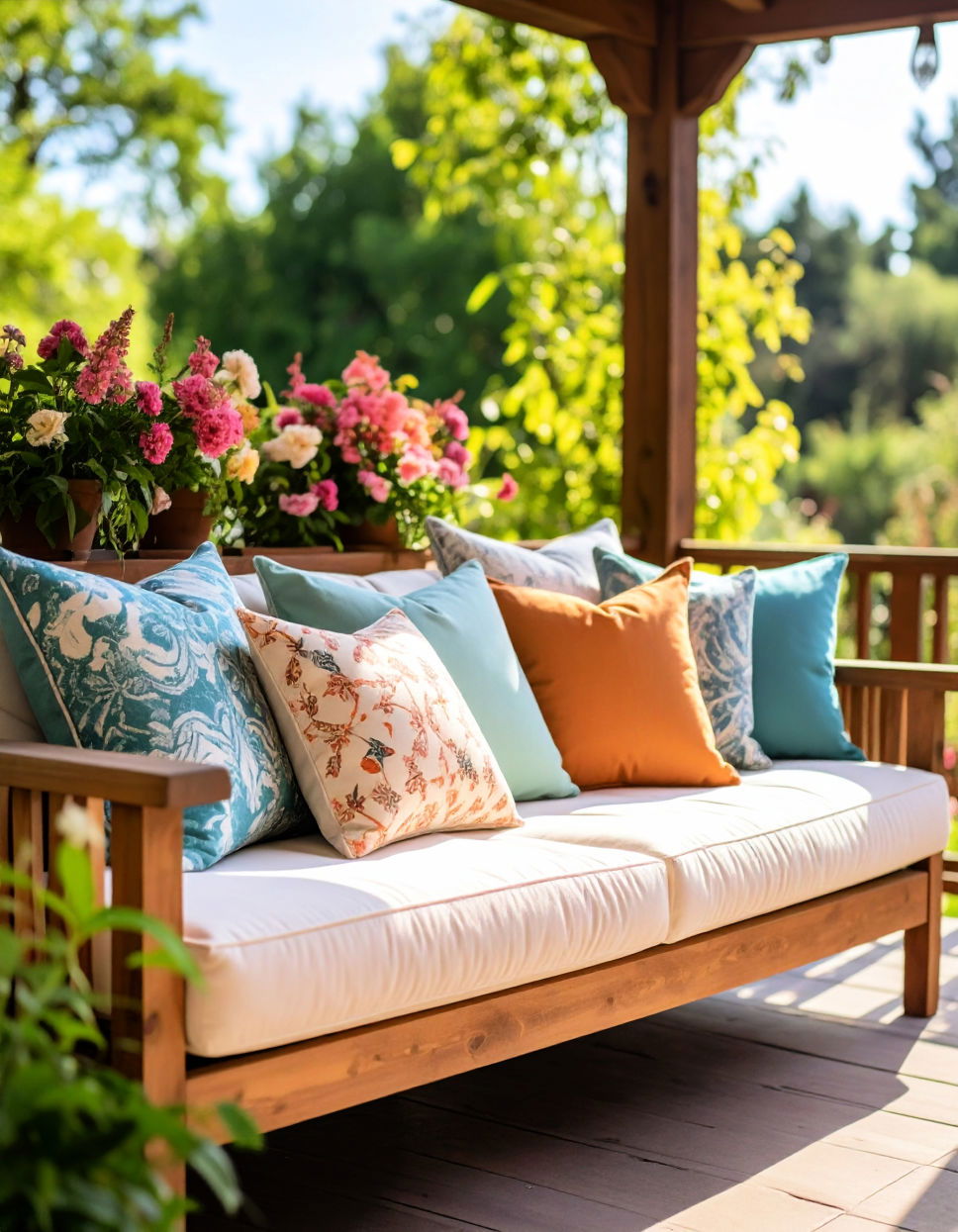 Colorful Throw Pillows for a Cozy Touch Three Season Porch Ideas