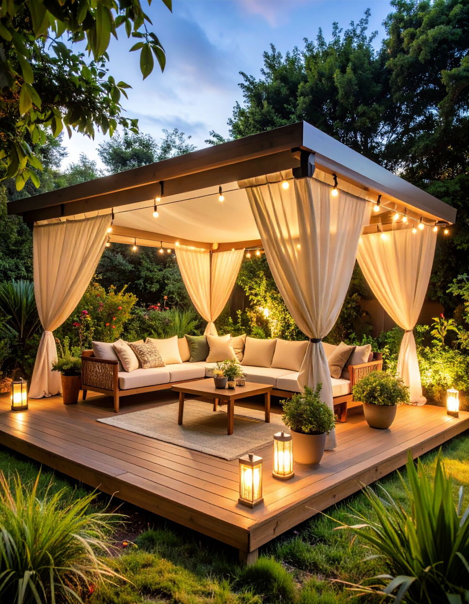 Combination Awning and Privacy Screens