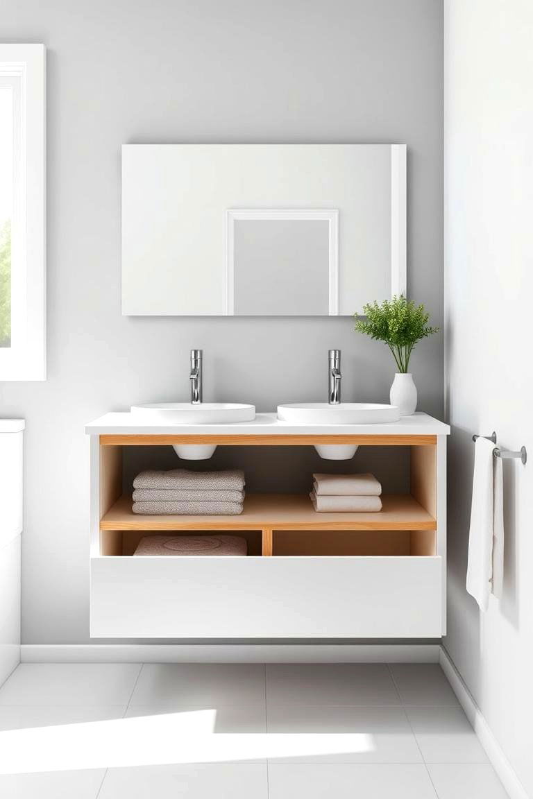 Compact Floating Vanity for Small Bathrooms - 25 Floating Vanity Bathroom Ideas