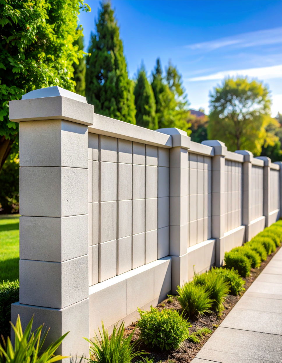 Concrete Block Fence