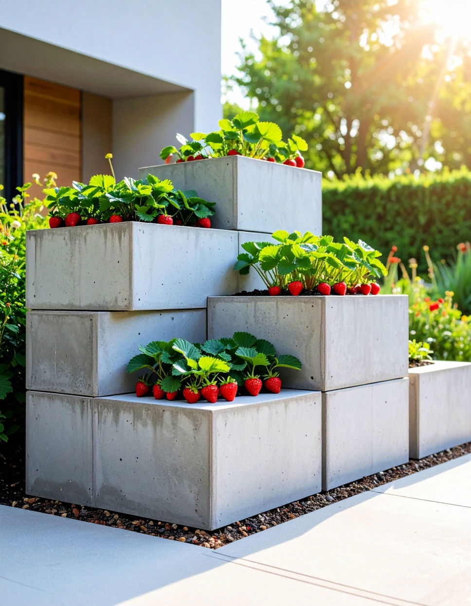 Concrete Block Planters for Modern Aesthetics