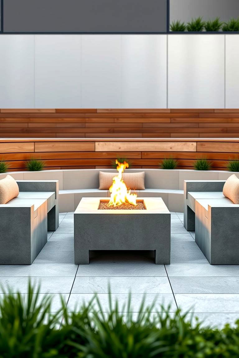 Concrete Cube Seating for Modern Aesthetics - 25 Fire Pit Seating Ideas