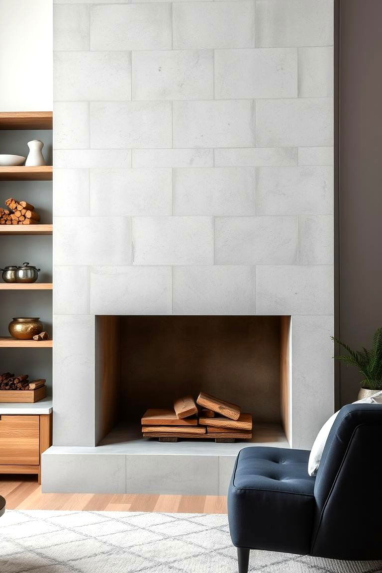 Concrete Fireplace - 25 Fireplace Built-in Ideas