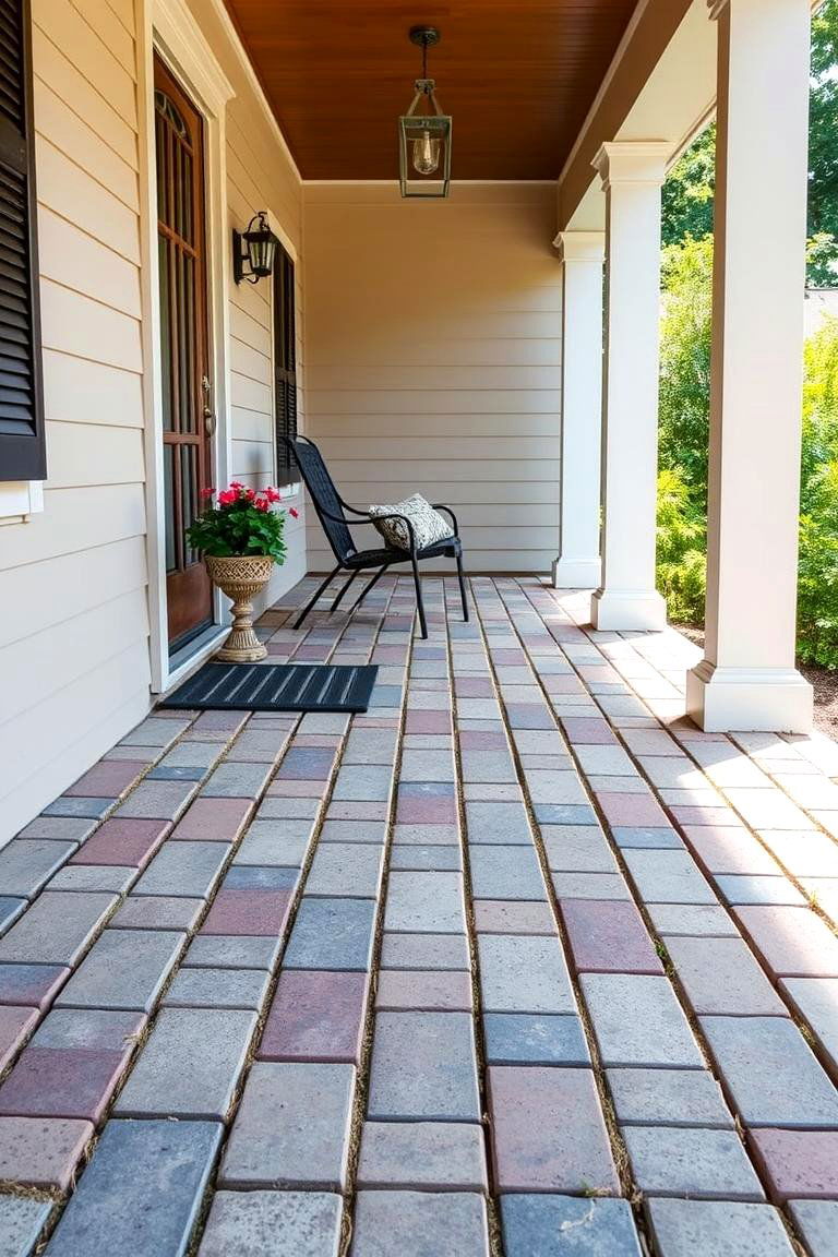 Concrete Pavers for Modular Design and Easy Repair - 25 Porch Flooring Options
