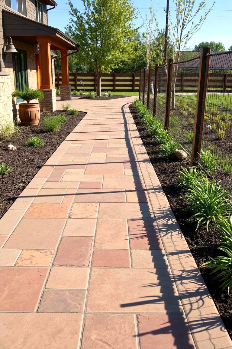 Concrete Walkway with Farmhouse Charm - 25 Farmhouse Walkway Ideas