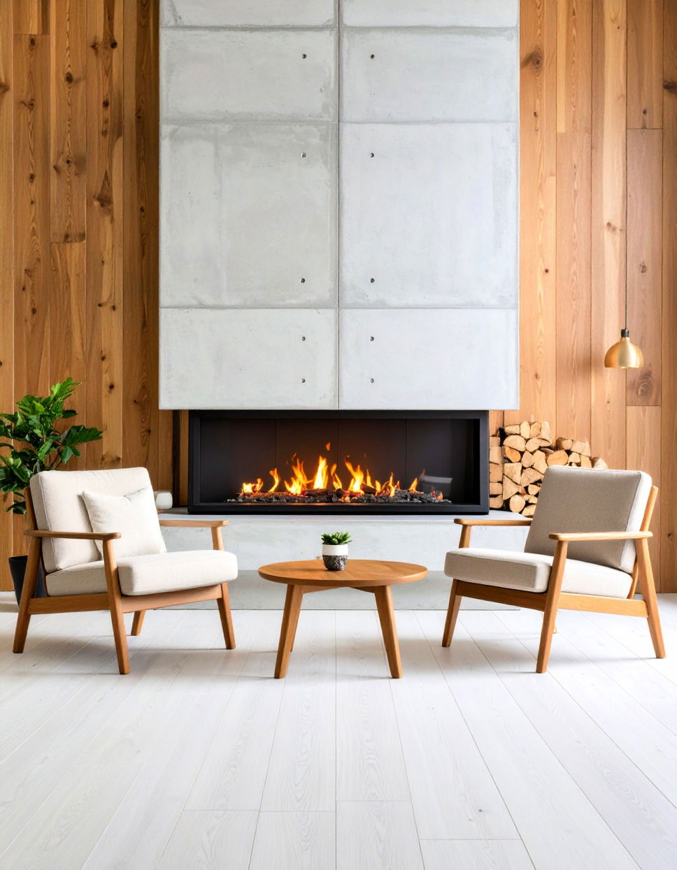 Concrete and Wood Combination