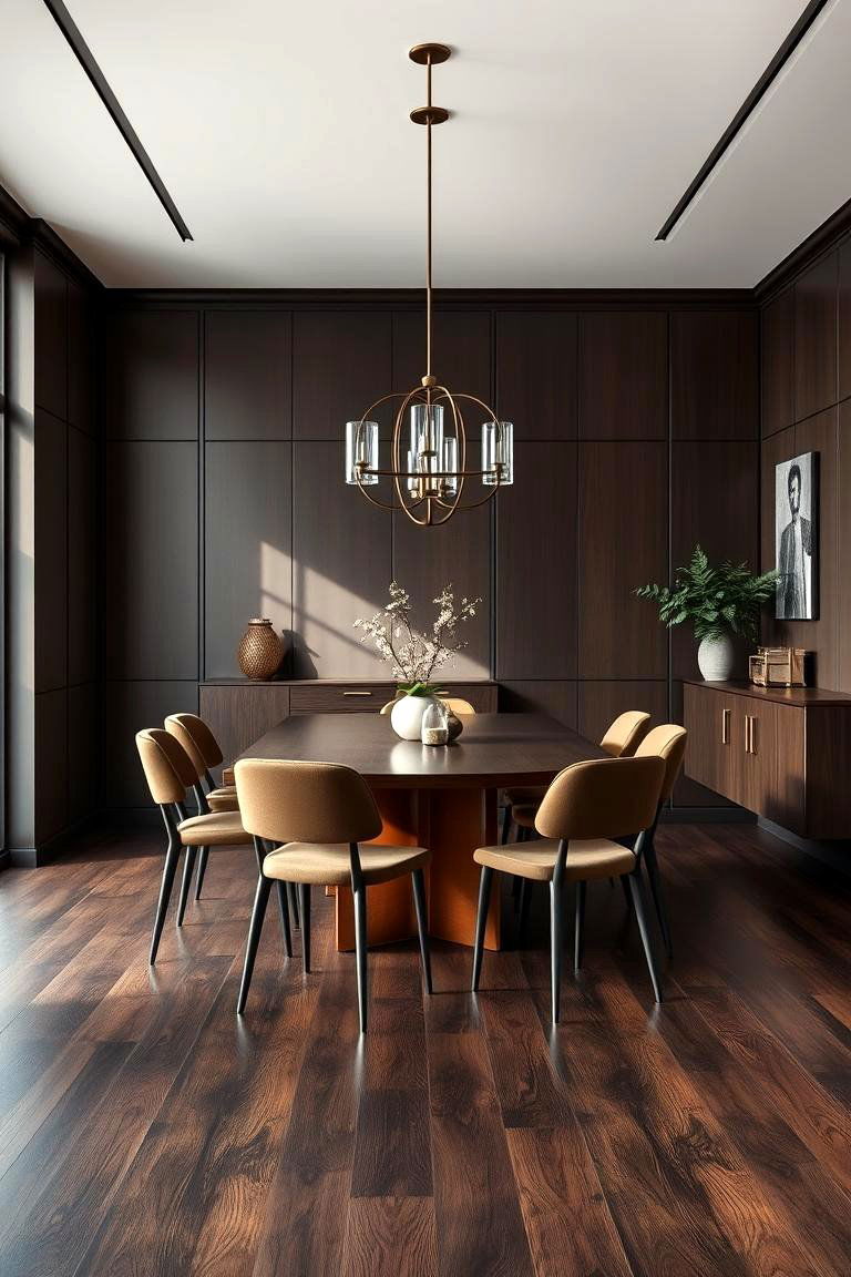 Consider Mixed Finishes - 25 dark wood floor dining room ideas
