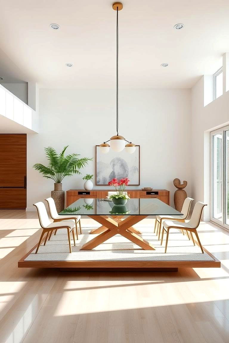 Consider a Floating Dining Table for a Contemporary Touch - 25 Transitional Dining Room Ideas
