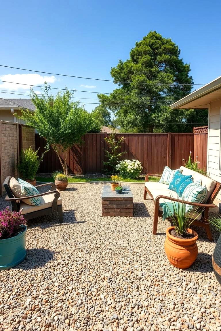 Consider a Gravel Patio for Easy Living - 25 Low Maintenance Backyard Landscaping Ideas