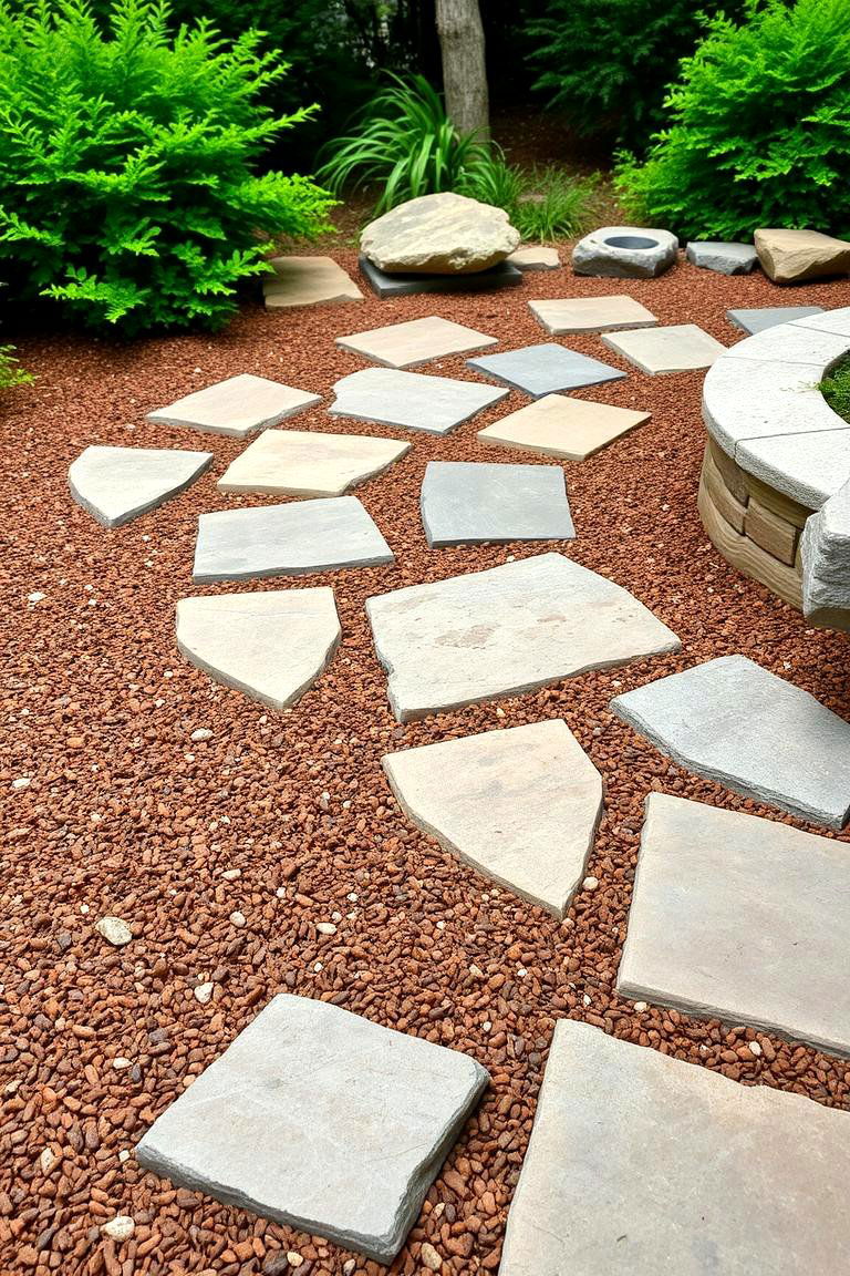 Construct a Rock and Mulch Patio Area - 25 Front Yard Landscaping Ideas With Rocks and Mulch