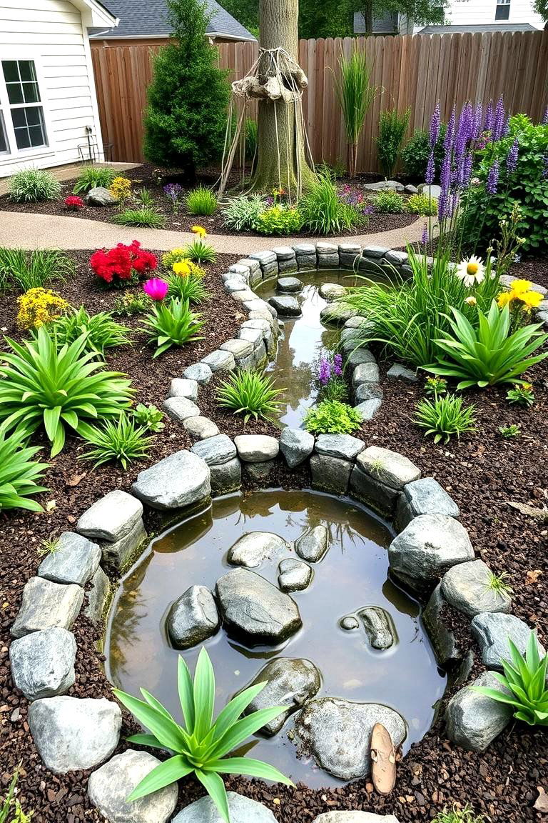 Constructing a Large Rain Garden for Water Management - 25 Large Backyard Landscaping Ideas