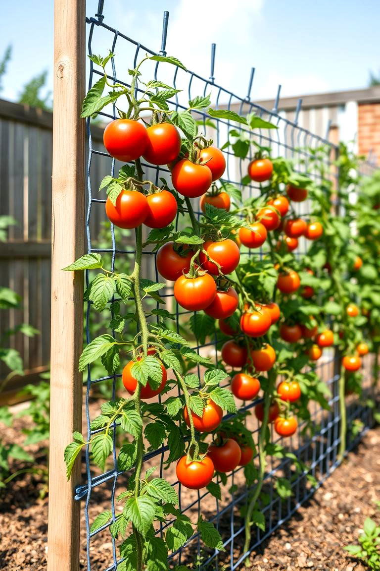 Constructing a Wire Mesh Fence Trellis - 25 Tomato Trellis Ideas