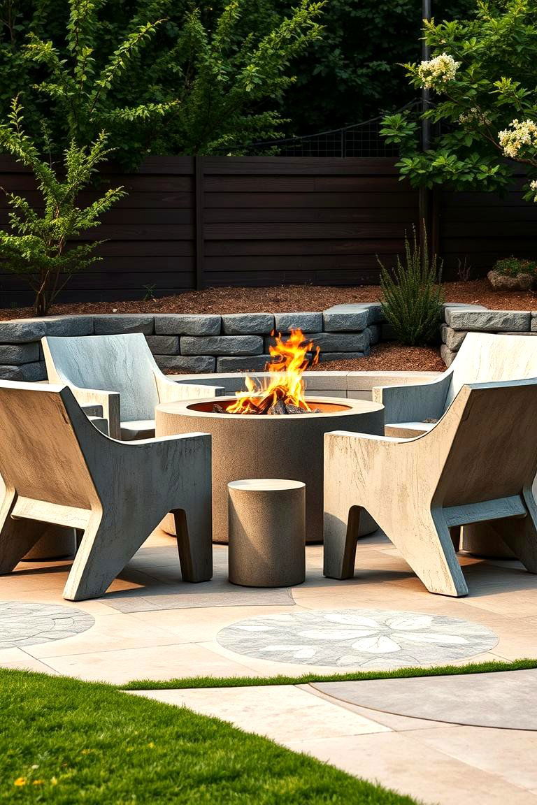 Contemporary Concrete Chairs for an Industrial Feel - 25 Fire Pit Chair Ideas