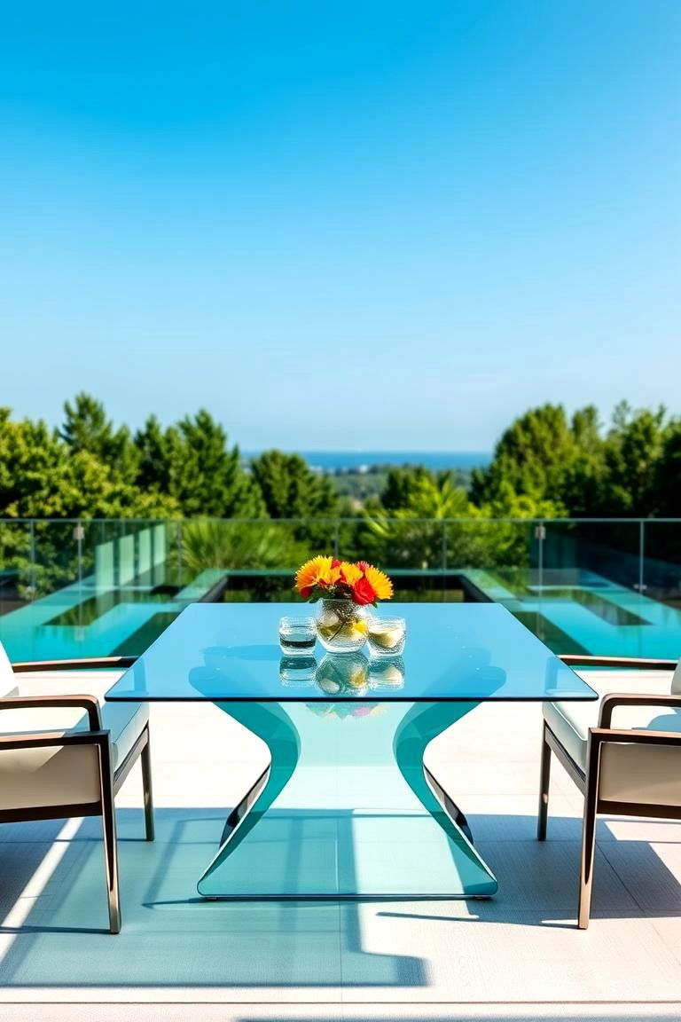 Contemporary Glass Table - 25 Deck Furniture Ideas