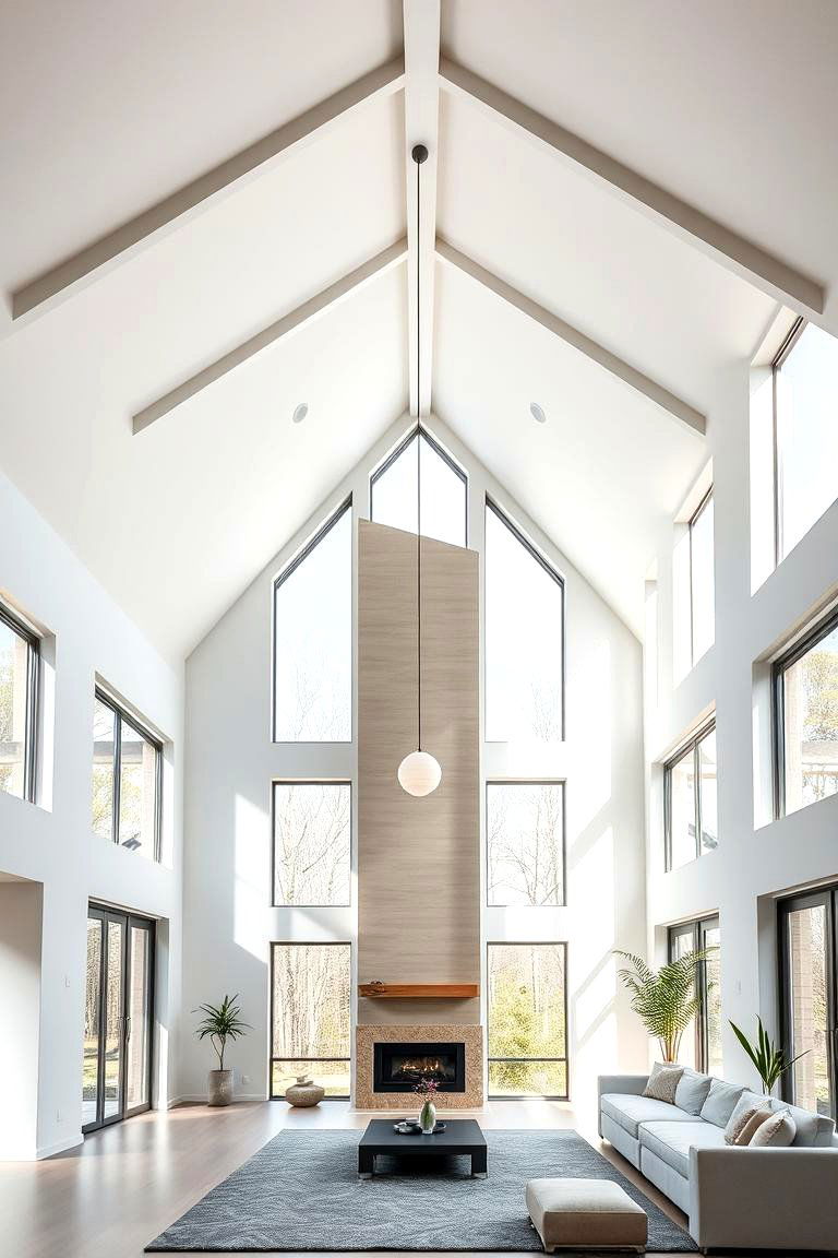 Contemporary Vaulted Ceilings with Minimalist Design - 25 Vaulted Ceiling Ideas