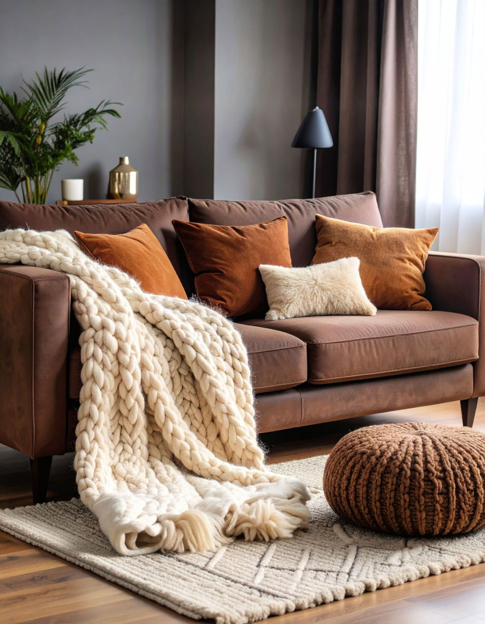 Contrast with Soft and Cozy Fabrics