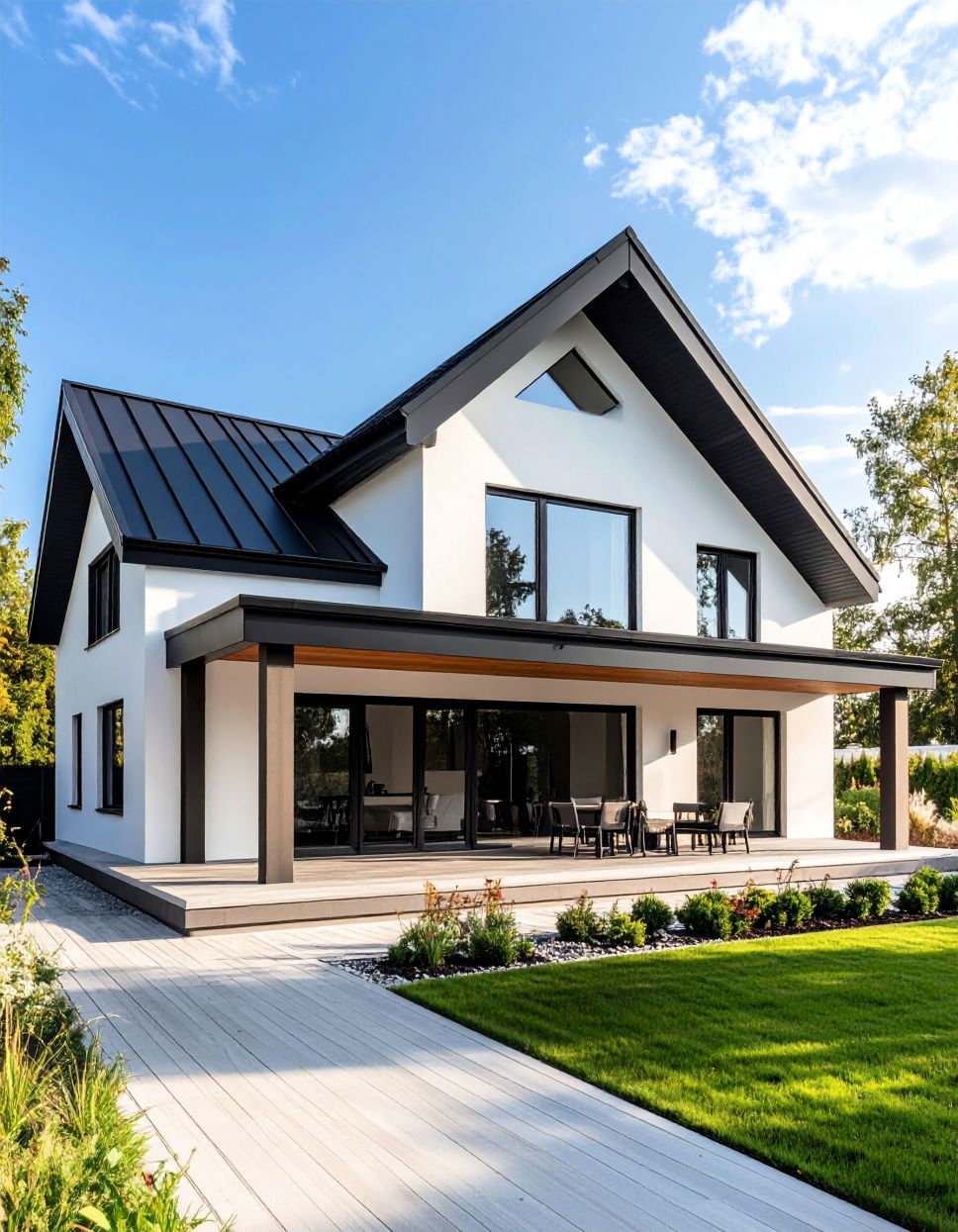 Contrast with White Walls for Bold Sophistication