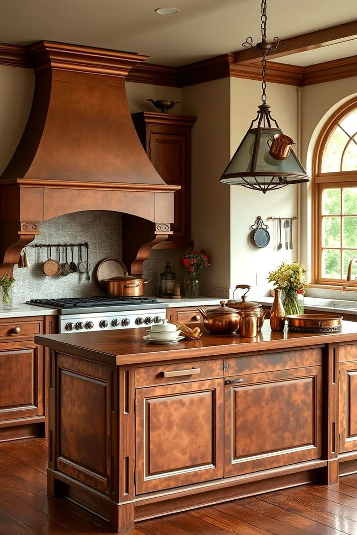 Copper Accents for a Rustic Feel - 25 Victorian Kitchen Ideas