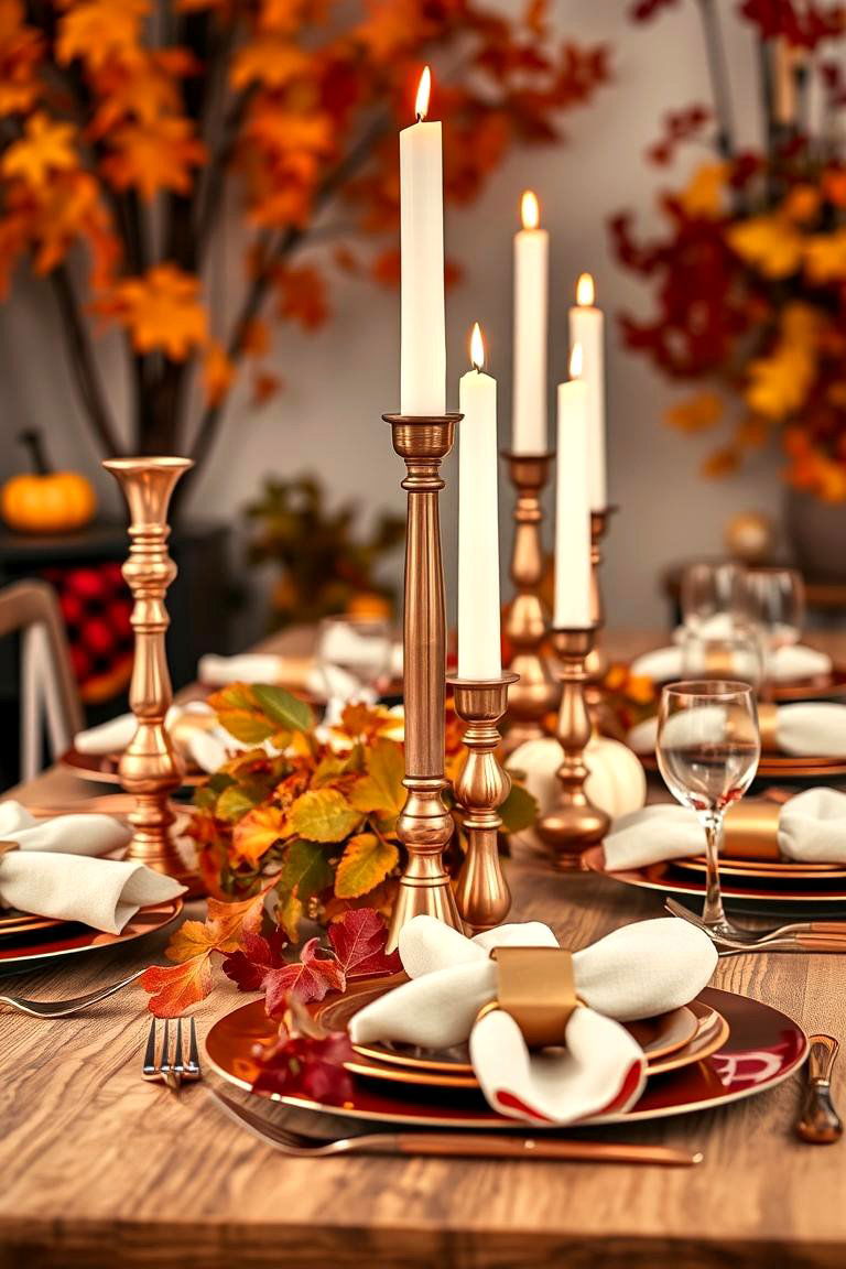 Copper Accents - 25 Fall Table Decor Ideas