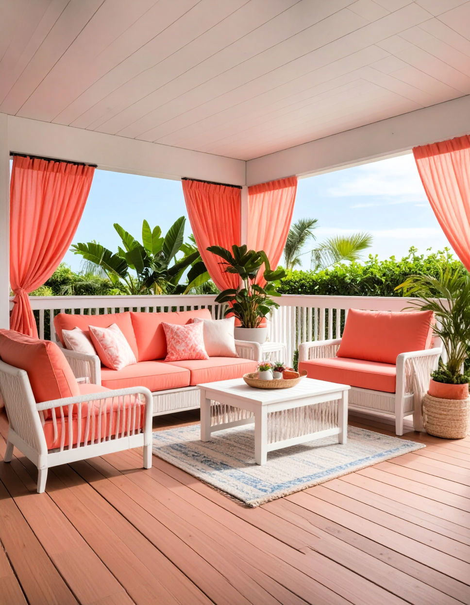Coral and White Two Tone Deck Color Schemes