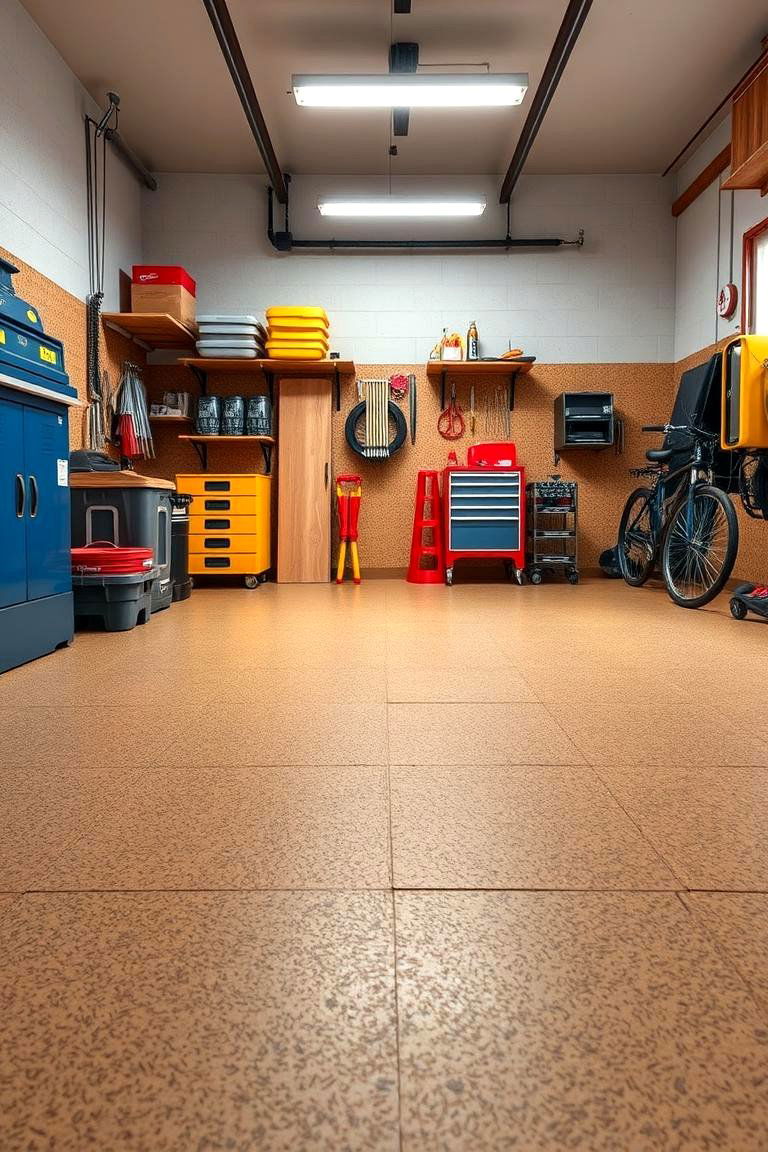 Cork Flooring for an Eco Friendly Soft Touch - 25 Garage Flooring Ideas