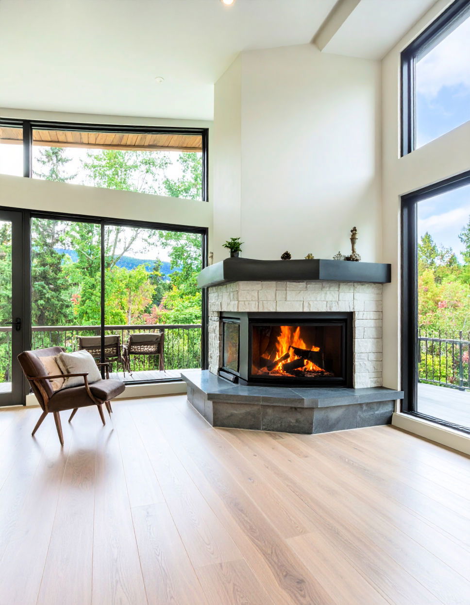 Corner Fireplace Design