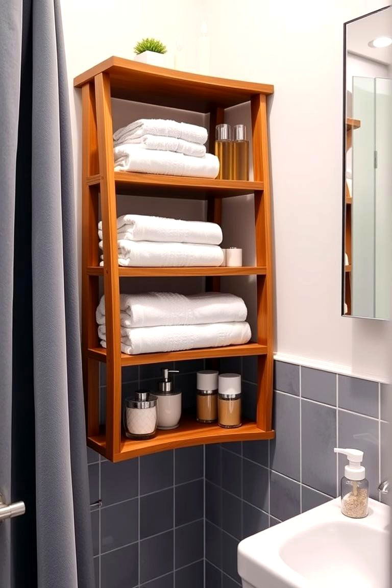 Corner Shelf Towel Storage - 25 Towel Storage Ideas