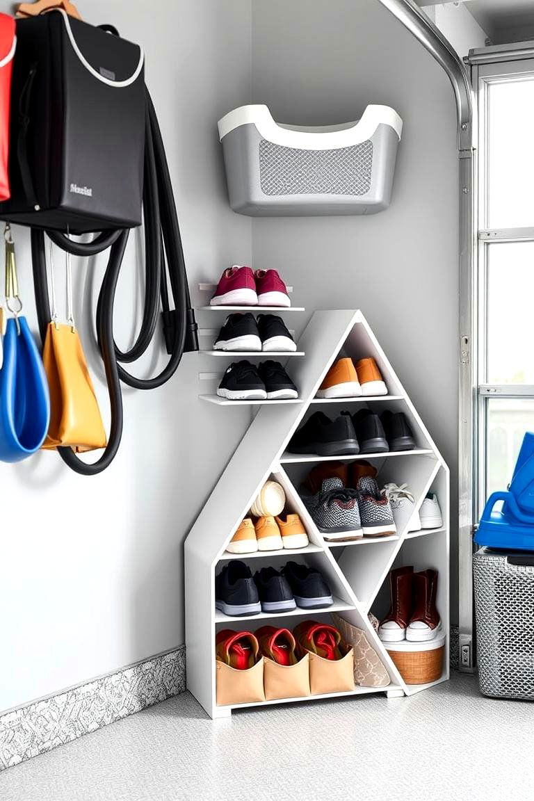 Corner Shoe Organizer - 25 Garage Shoe Storage Ideas