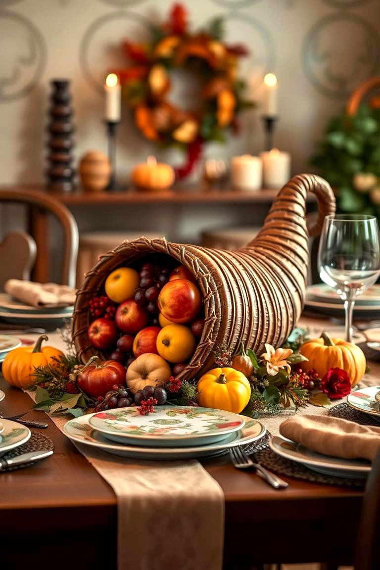 Cornucopia Centerpieces - 25 Thanksgiving Decor Ideas