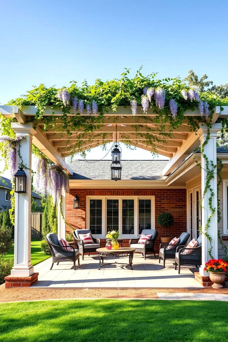 Covered Pergola for All Weather Comfort - 25 Front Yard Patio Ideas