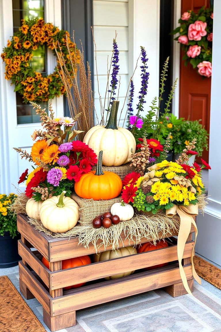 Cozy Fall Porch Planter - 25 Fall Planter Ideas