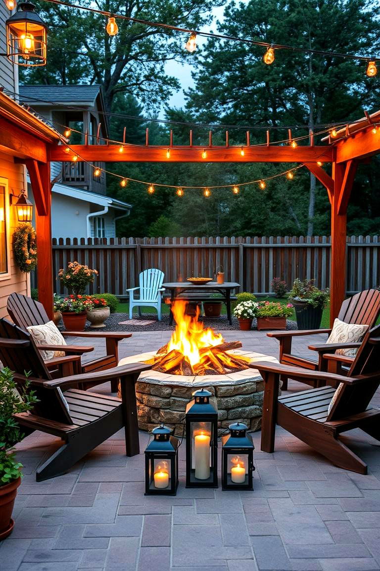 Cozy Fire Pit Area - 25 Farmhouse Patio Ideas