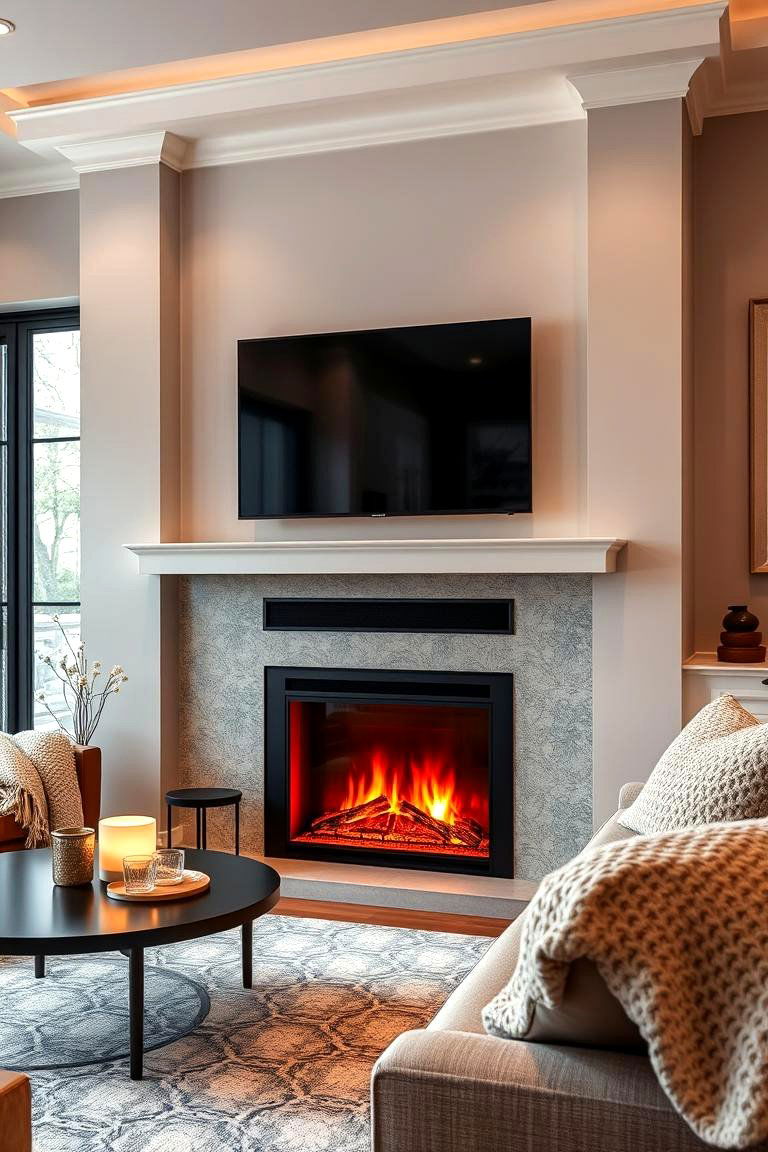 Cozy Fireplace for Added Ambiance - 25 Tv Room Ideas