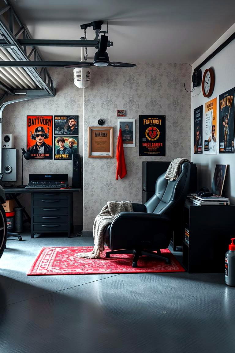 Cozy Gaming Corner - 25 Garage Game Room Ideas