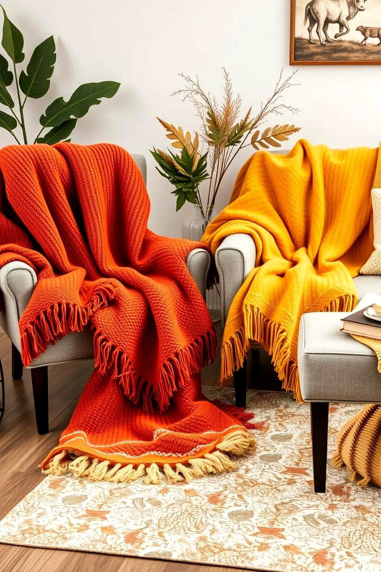 Cozy Throw Blankets - 25 Thanksgiving Decor Ideas