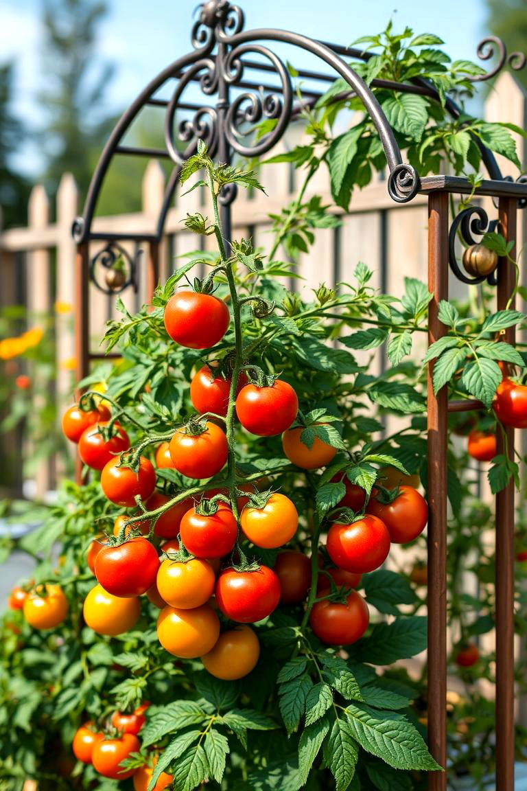 Crafting a Decorative Garden Trellis with Artistic Flair - 25 Tomato Trellis Ideas