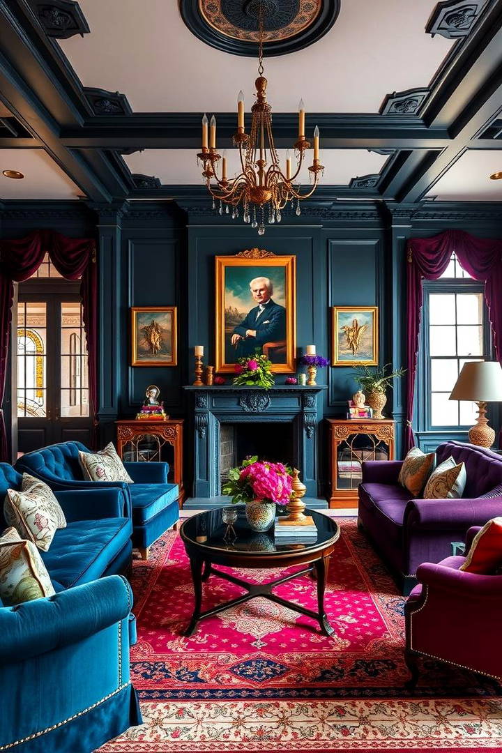 Create a Bold Color Contrast - 25 Victorian Living Room Ideas