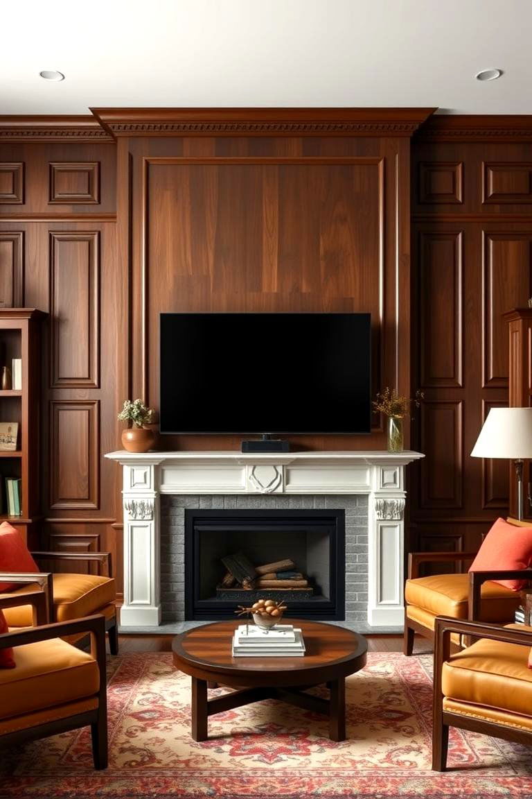 Create a Classic Look with Wood Paneling - 25 Tv Over Fireplace Ideas
