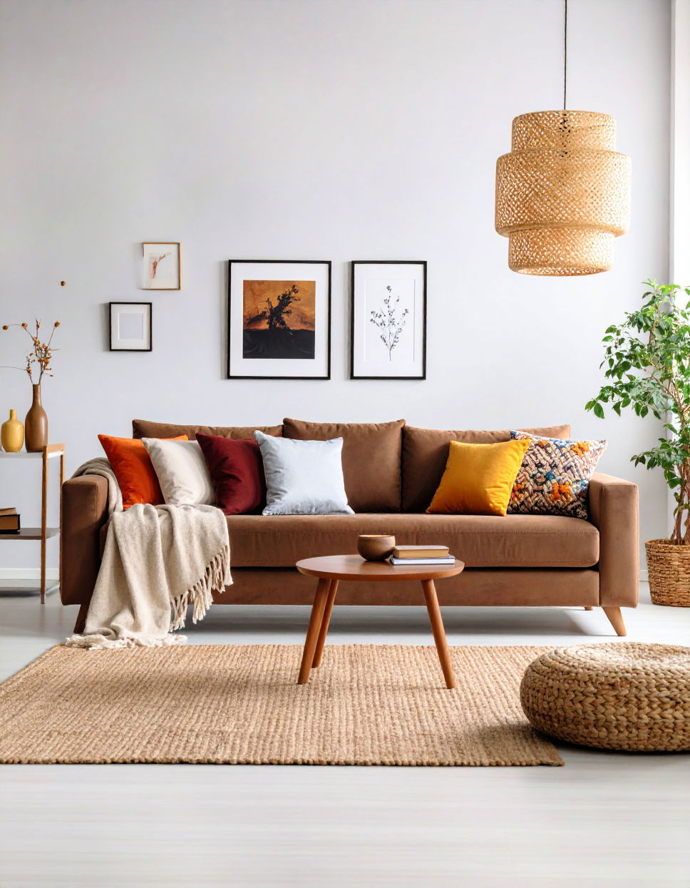 Create a Contrast with White or Light Gray Walls