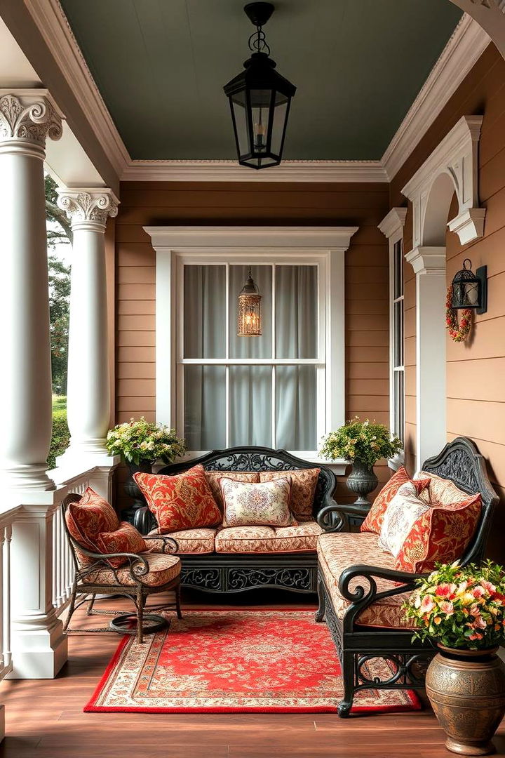 Create a Cozy Corner with Cushions - 25 Victorian Porch Ideas