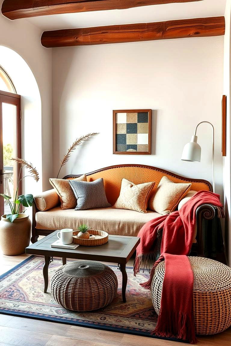 Create a Cozy Nook with a Spanish Inspired Daybed - 25 Spanish Style Living Room Ideas