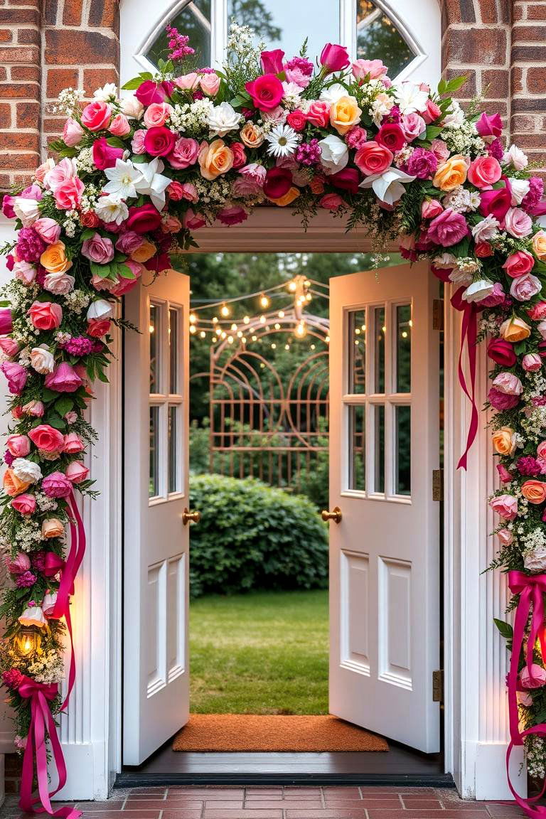 Create a Floral Garland Entrance - 25 Garden Party Ideas